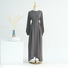 LR708  Plain Viscose Elastic Cuff Dress