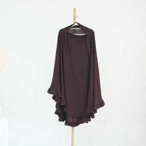 HJ912  Plain Polyester Ruffle Wide-Drape Hijab