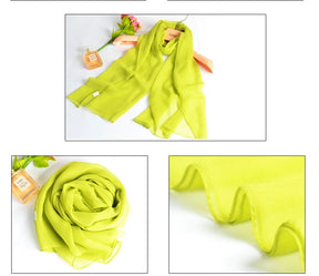 QWS05  Long Plain Chiffon Sun Protection Hijab