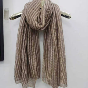 YC010  Plain Vertical Stripe Crinkle Polyester Hijab-MOQ:10pcs