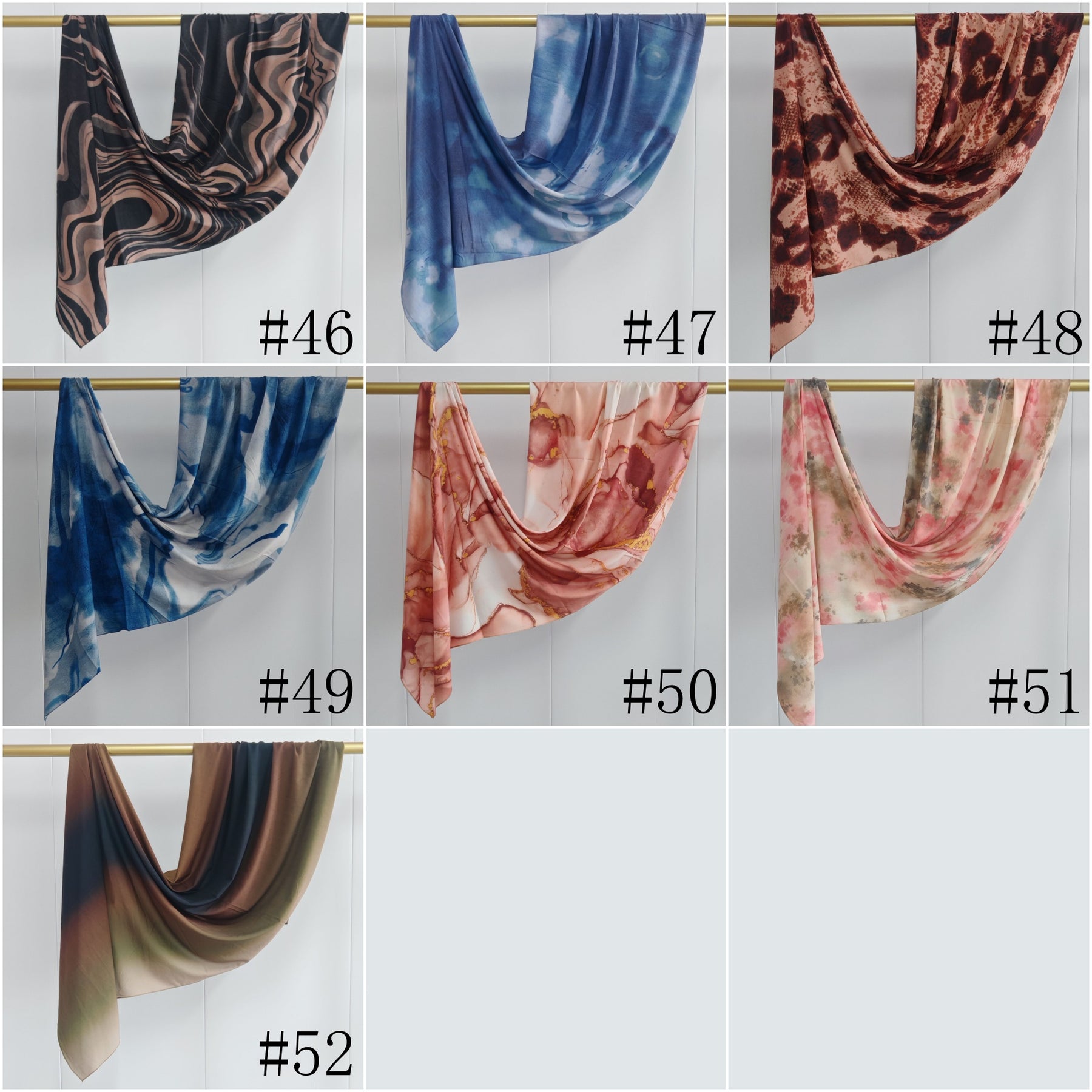 JBWJ001  Soft Modal Watercolor Printed Double-Sided Ethnic Long Hijab
