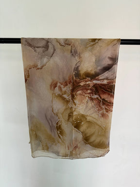 MYX021 Landscape Painting Silk Chiffon Print Scarf