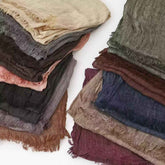 SS004  Modal dirty dyed wrinkled small tassel hijab