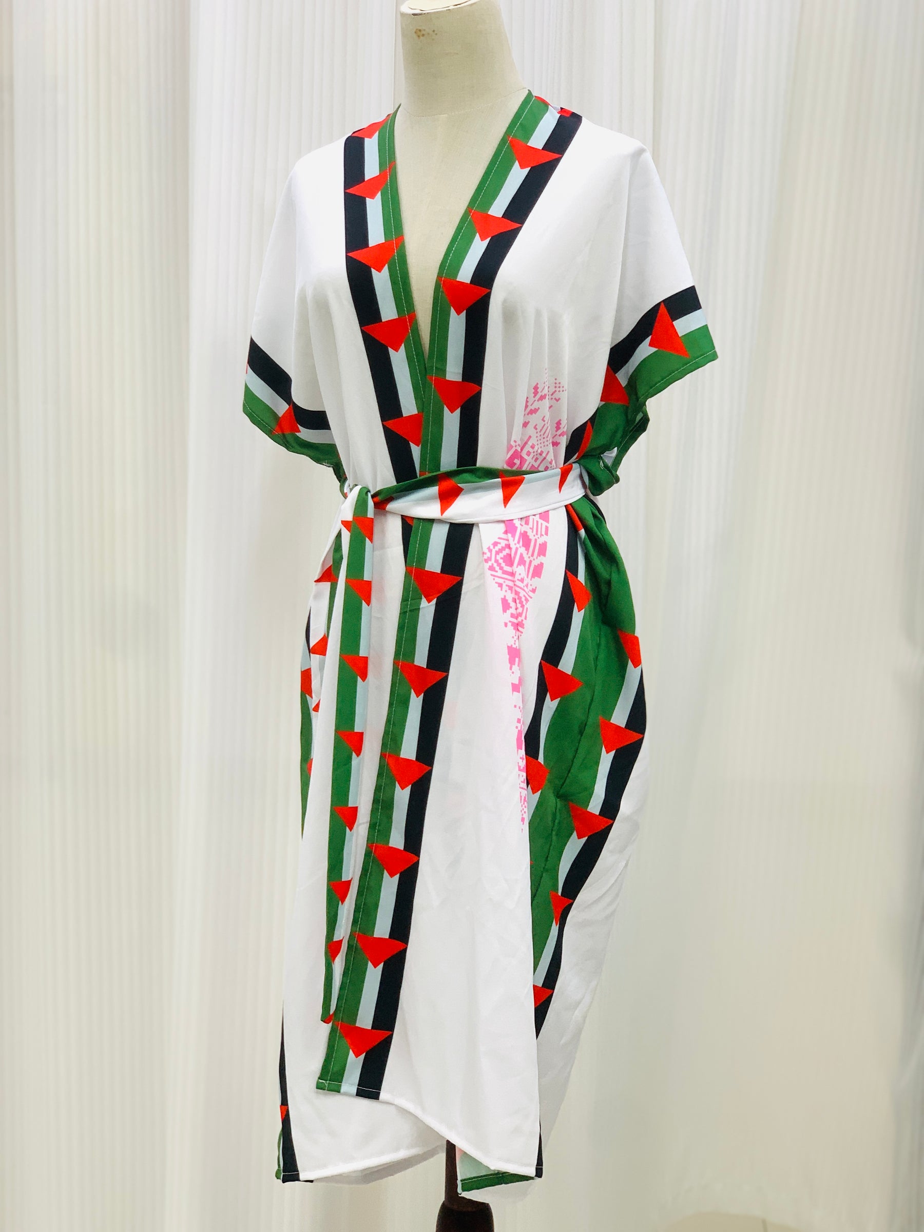 MY020  Palestinian print jacket long sleeveless