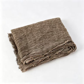 YC011  Plain Crinkle Rayon Handcrafted Chain Hijab- MOQ:10pcs