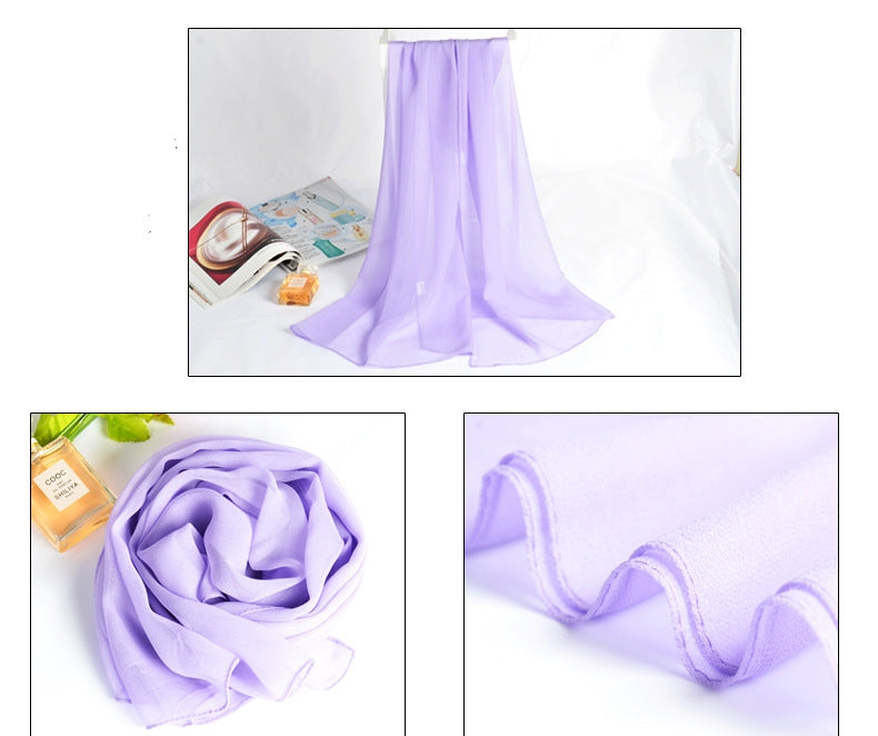 QWS05  Long Plain Chiffon Sun Protection Hijab