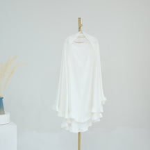 HJ912  Plain Polyester Ruffle Wide-Drape Hijab
