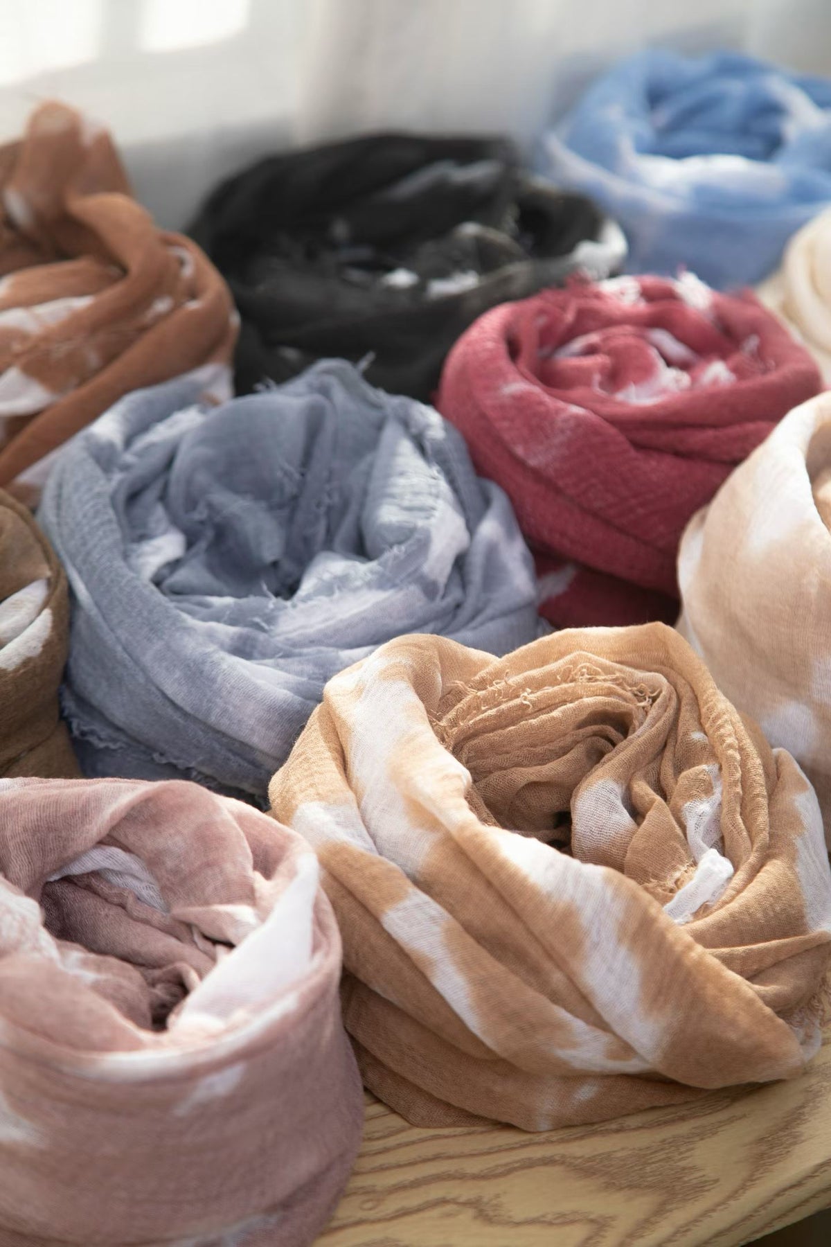 SS014  Printed Polyester Crinkle Four-Sided Short Fringe Hijab