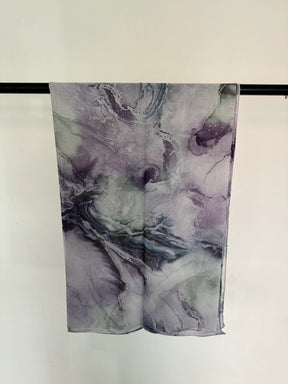 MYX021 Landscape Painting Silk Chiffon Print Scarf