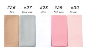 YW016  Plain pearl chiffon hijab