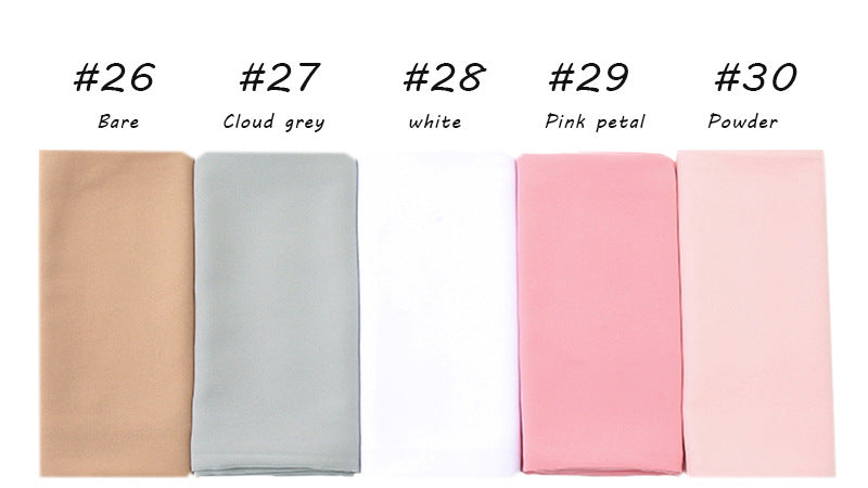 YW016  Plain pearl chiffon hijab