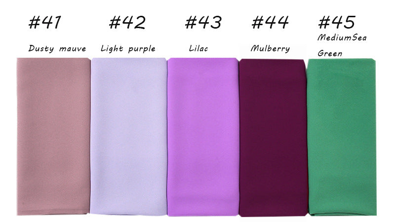 YW016  Plain pearl chiffon hijab