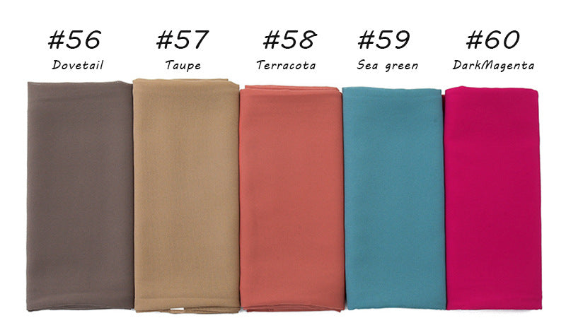 YW016  Plain pearl chiffon hijab