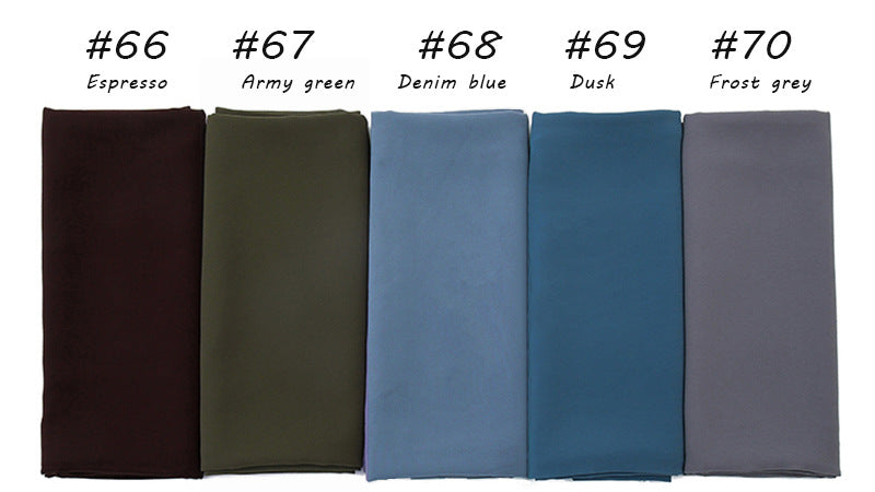 YW016  Plain pearl chiffon hijab