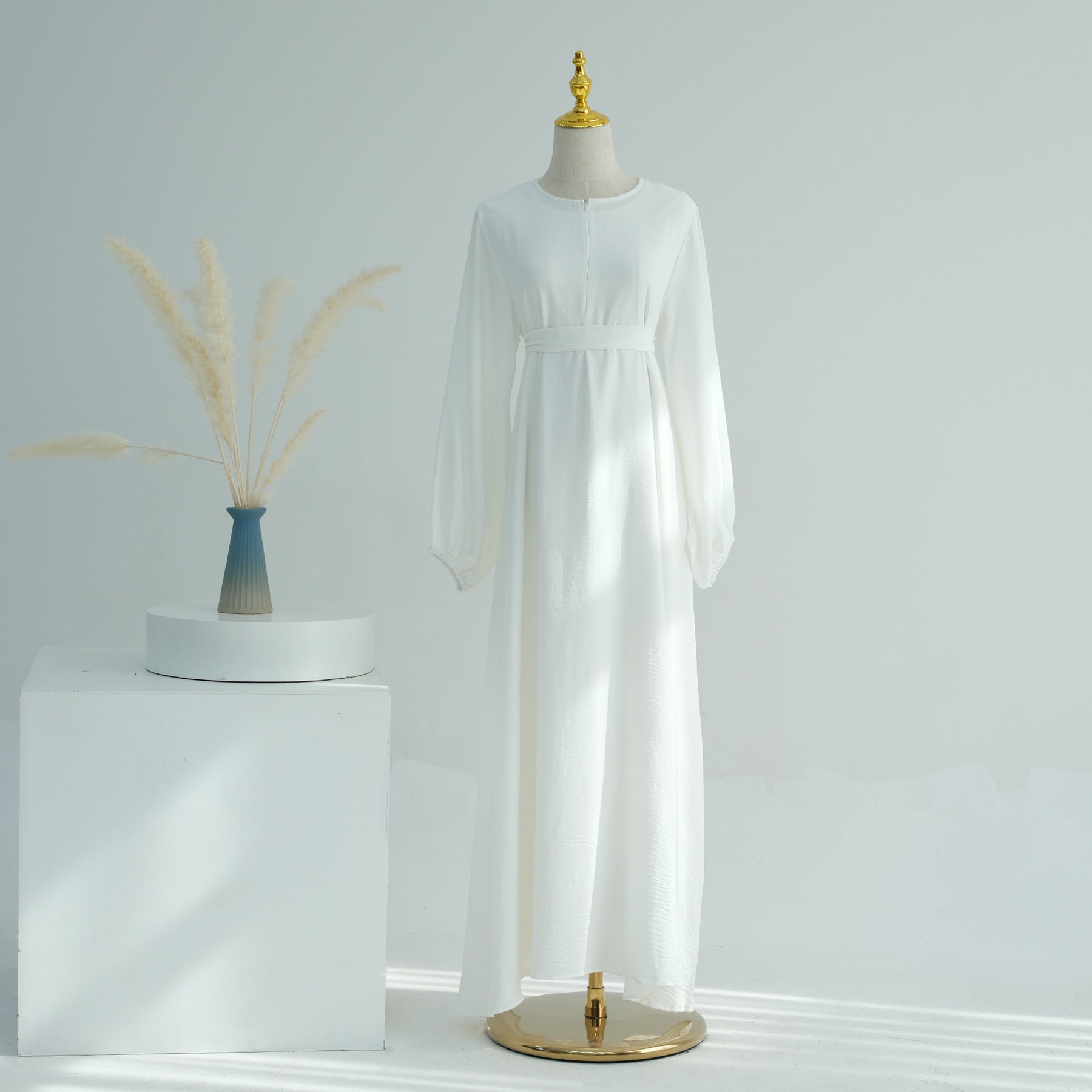 LR708  Plain Viscose Elastic Cuff Dress