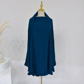 HJ912  Plain Polyester Ruffle Wide-Drape Hijab