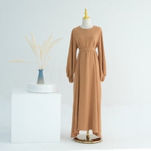 LR708  Plain Viscose Elastic Cuff Dress