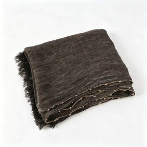 YC011  Plain Crinkle Rayon Handcrafted Chain Hijab- MOQ:10pcs