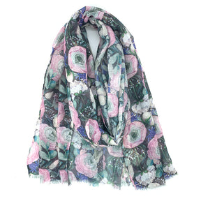 Recycled fabric printed scarf