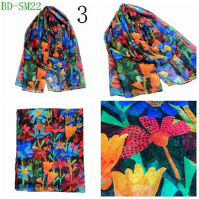 MYP043 Beach floral fashion printed scarf