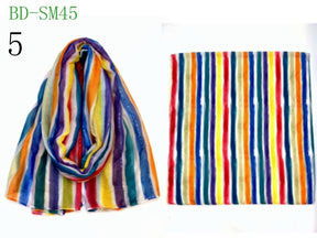 MYP045   Striped beach floral fashion printed scarf