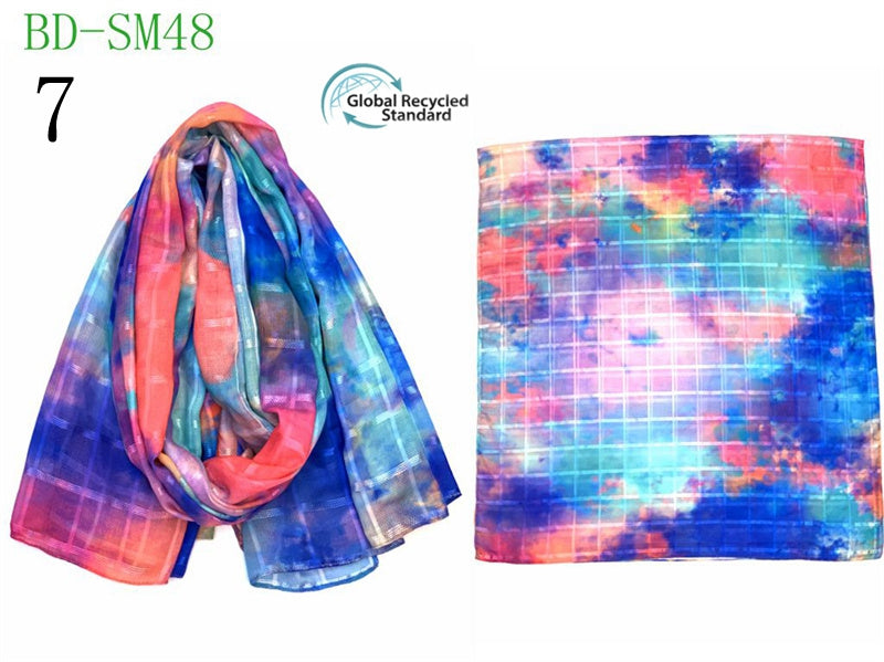 MYP045   Striped beach floral fashion printed scarf