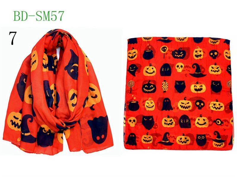 MYP046  Halloween fashion printed scarf