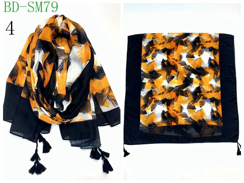 MYP049  Beach leaf print scarf