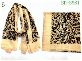 MYP049  Beach leaf print scarf