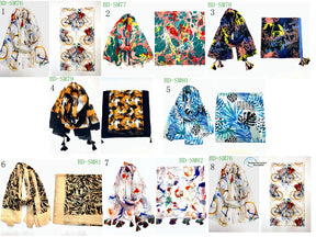 MYP049  Beach leaf print scarf