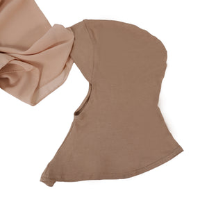 CB-01 Chiffon Scarf Hat Set with Pearl