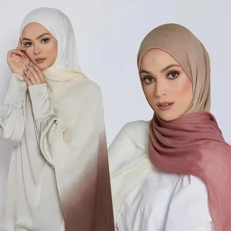 MY065  cotton -Gradient  hijab  printed scarf  hijab/tudung  printed hijab