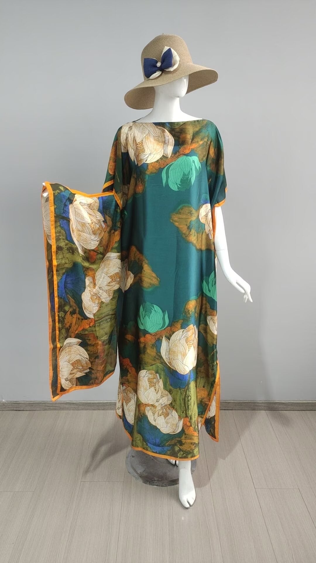 AML001 Vestido de noche estampado abaya musulmana