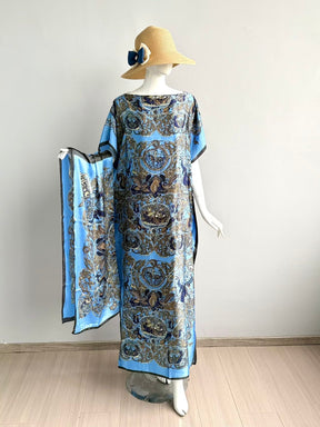 AML001 Vestido de noche estampado abaya musulmana