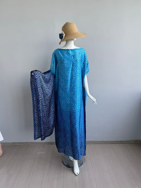 AML001 Vestido de noche estampado abaya musulmana