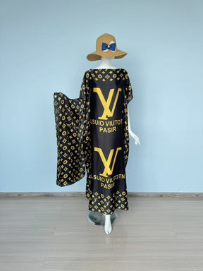 AML001 Vestido de noche estampado abaya musulmana