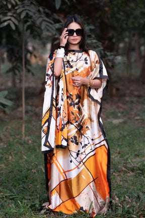 AML001 Vestido de noche estampado abaya musulmana