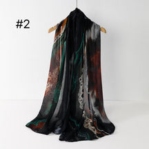 SS012 Printed Double Stitch Modal Hijab