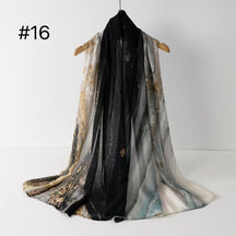SS012 Printed Double Stitch Modal Hijab