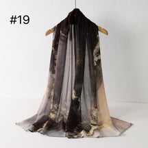 SS012 Printed Double Stitch Modal Hijab