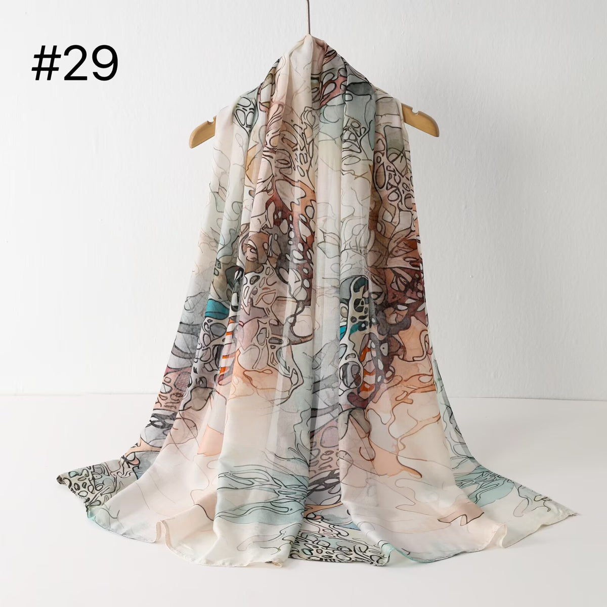 SS012  Modal Double Stitch Printed Hijab