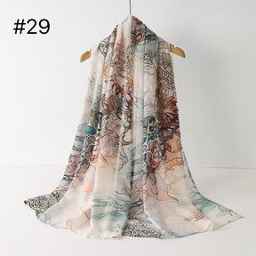 SS012  Modal Double Stitch Printed Hijab