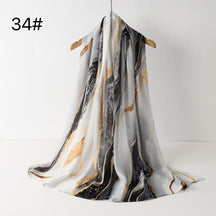 SS012 Printed Double Stitch Modal Hijab