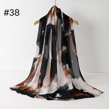 SS012 Printed Double Stitch Modal Hijab