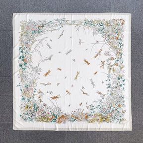 YHL002 130*130cm Printed Twill Satin Large Square Scarf