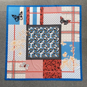 YHL002 130*130cm Printed Twill Satin Large Square Scarf