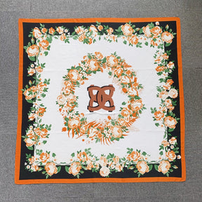 YHL002 130*130cm Printed Twill Satin Large Square Scarf