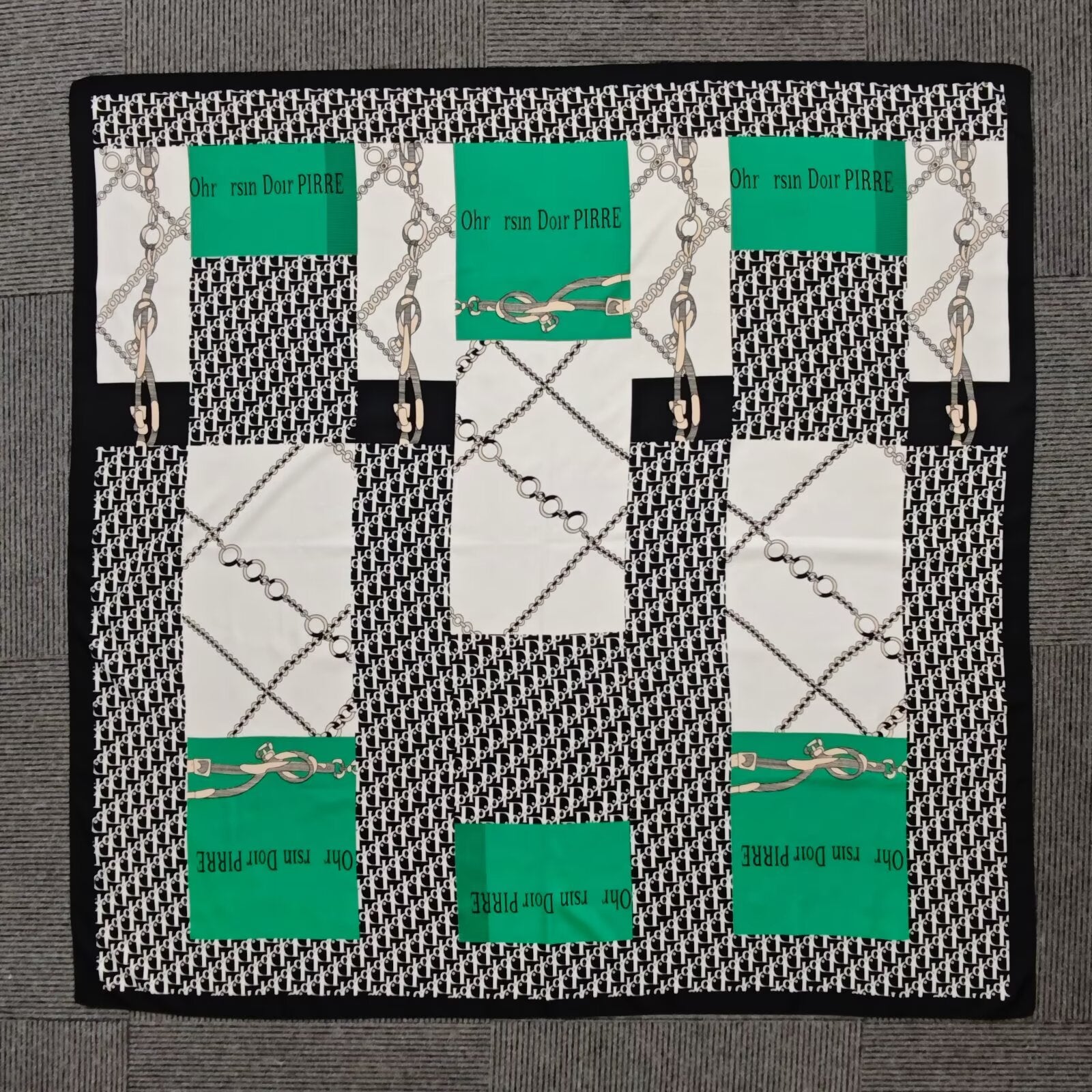 YHL002 130*130cm Printed Twill Satin Large Square Scarf