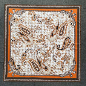 YHL002 130*130cm Printed Twill Satin Large Square Scarf