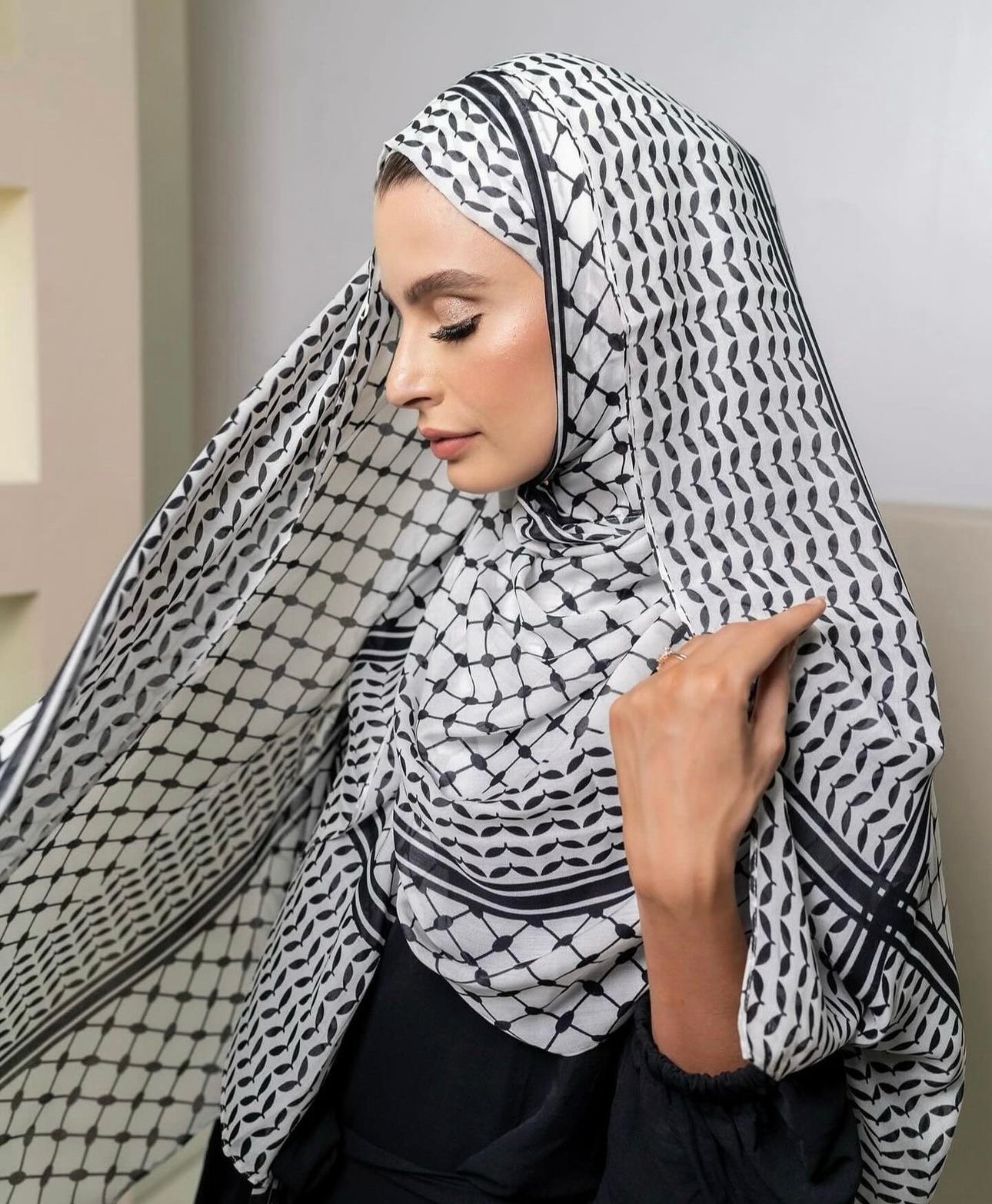 NEW01  hot kuffiyeh printed Modal cotton hijab